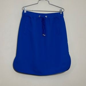 Ann Taylor Skirt, Draw String Elastic Waist, Pockets, Knee Length, Blue, Medium
